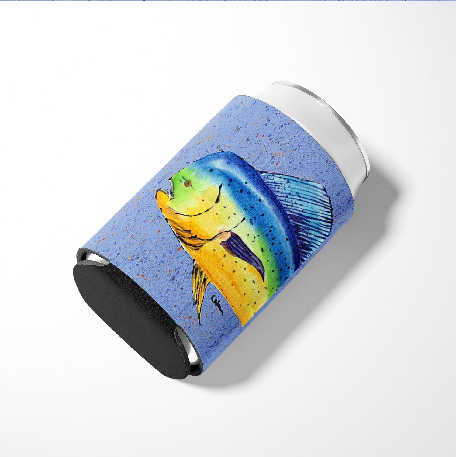 Dolphin Mahi Mahi Can or Bottle Hugger Cooler Sleeve for Standard 12 oz Cans, Insulated Foam Beer & Soda Can Hugger Reusable
