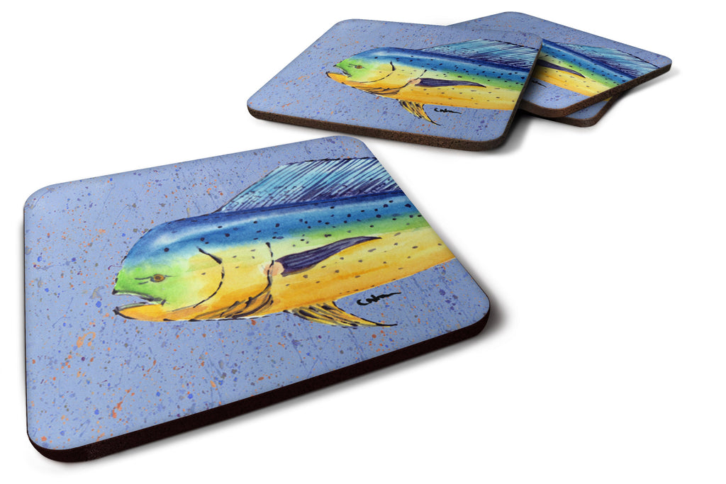 Dolphin Mahi Mahi Foam Coasters Set of 4 Cup Coasters for Indoor Outdoor, Tabletop Protection, Anti Slip, Mouse pad Material