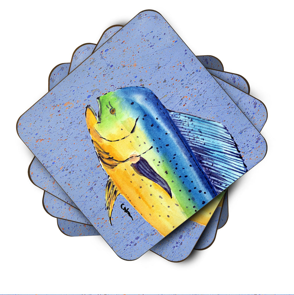 Dolphin Mahi Mahi Foam Coasters Set of 4 Cup Coasters for Indoor Outdoor, Tabletop Protection, Anti Slip, Mouse pad Material
