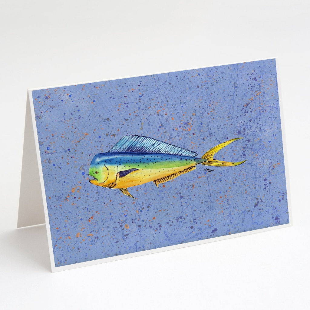 Dolphin Mahi Mahi Greeting Cards Pack of 8 Blank Cards with Envelopes Whimsical A7 Size 5x7