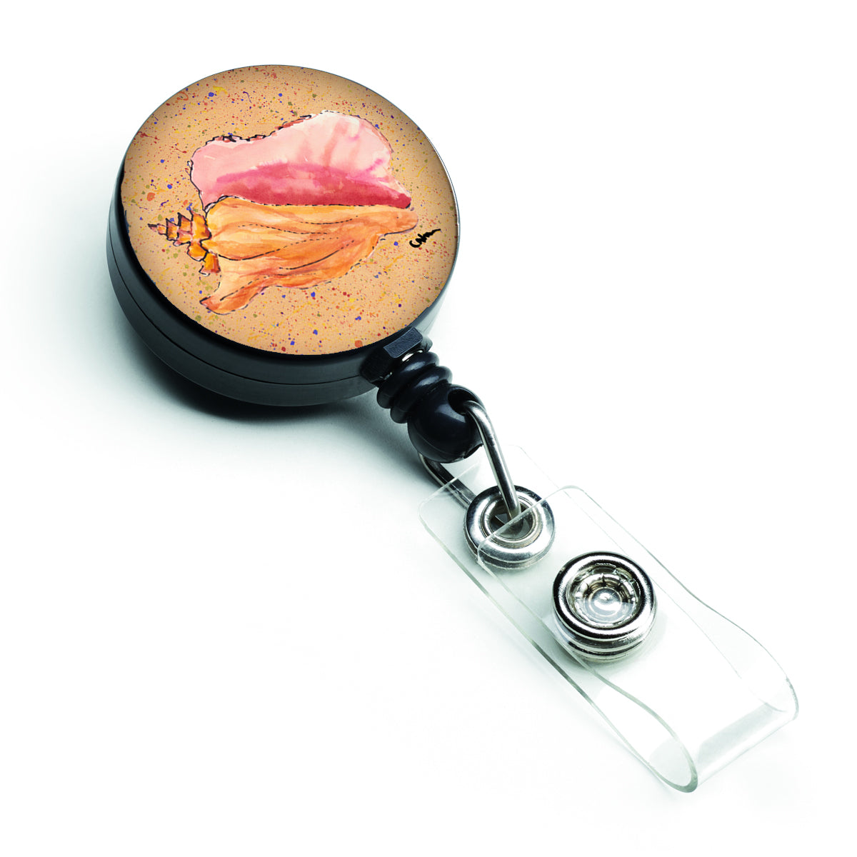 Shells Retractable Badge Reel for Nurses ID Badge Holder with Clip Retractable Employee Badge Holder, Belt Clip