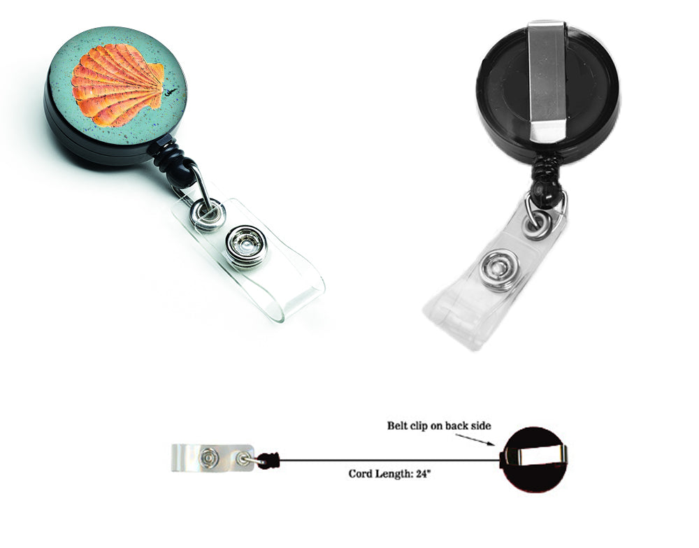 Shells Retractable Badge Reel for Nurses ID Badge Holder with Clip Retractable Employee Badge Holder, Belt Clip