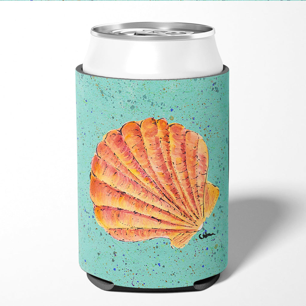 Shells Can or Bottle Hugger Cooler Sleeve for Standard 12 oz Cans, Insulated Foam Beer & Soda Can Hugger Reusable