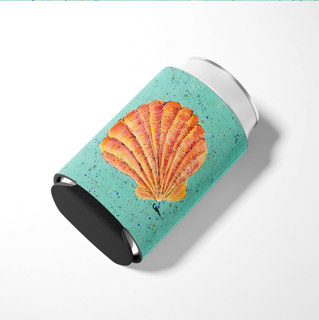 Shells Can or Bottle Hugger Cooler Sleeve for Standard 12 oz Cans, Insulated Foam Beer & Soda Can Hugger Reusable