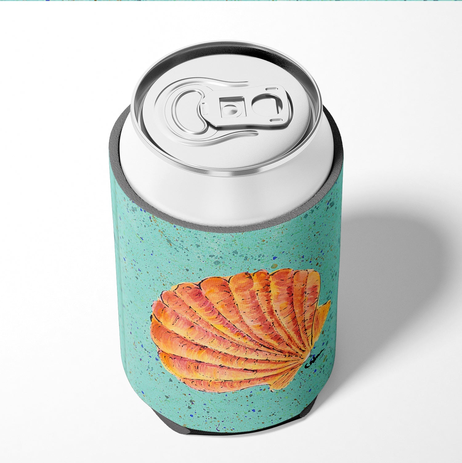 Shells Can or Bottle Hugger Cooler Sleeve for Standard 12 oz Cans, Insulated Foam Beer & Soda Can Hugger Reusable