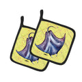 Stingray on Yellow Pot Holder Set of 2 Heat Resistant Quilted Hot Pads 7.5 x 7.5 Inch, Insulated Kitchen Trivets for Cooking & Baking