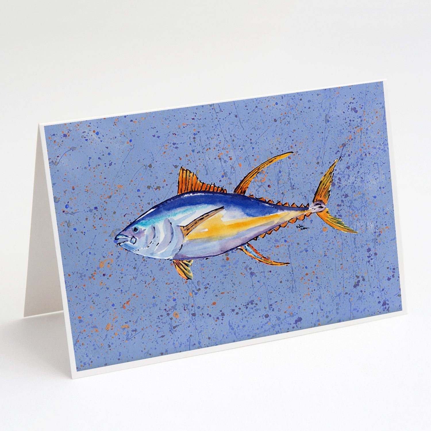 Tuna Fish Greeting Cards Pack of 8 Blank Cards with Envelopes Whimsical A7 Size 5x7