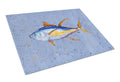 Tuna Fish Cutting Board Tempered Glass Kitchen Cutting Surface, Heat Resistant Chopping, Non-Slip Feet, Food Prep & Serving