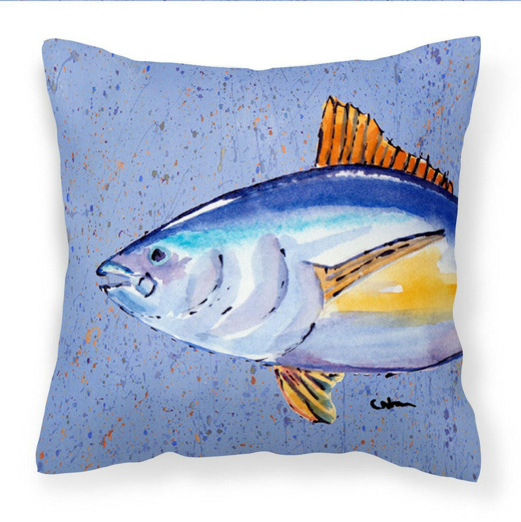 Tuna Fish Decorative Throw Pillow 14x14 Indoor Outdoor Accent Cushion, Fabric Cover with Insert for Sofa, Bed, Porch & Living Room