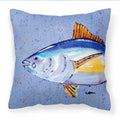 Tuna Fish Decorative Throw Pillow 14x14 Indoor Outdoor Accent Cushion, Fabric Cover with Insert for Sofa, Bed, Porch & Living Room