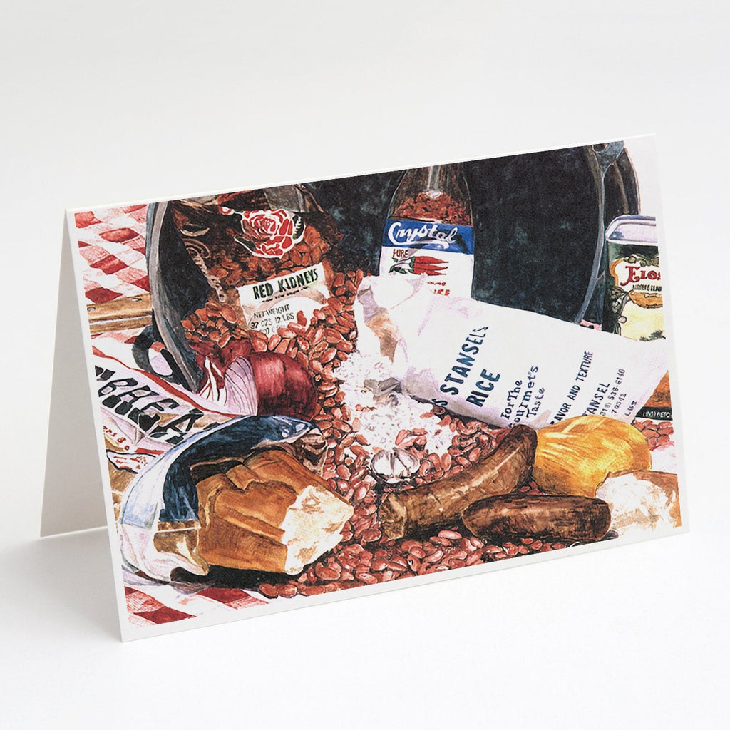 Red Beans and Rice Greeting Cards Pack of 8 Blank Cards with Envelopes Whimsical A7 Size 5x7