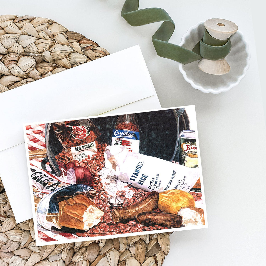 Red Beans and Rice Greeting Cards Pack of 8 Blank Cards with Envelopes Whimsical A7 Size 5x7