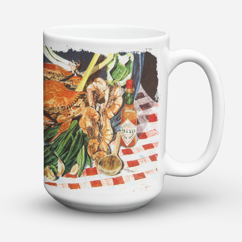 Crab Boil Ceramic Coffee Mug 15 oz Decorative Large C Handle Mug Cup for Tea, Cocoa Hot Chocolate