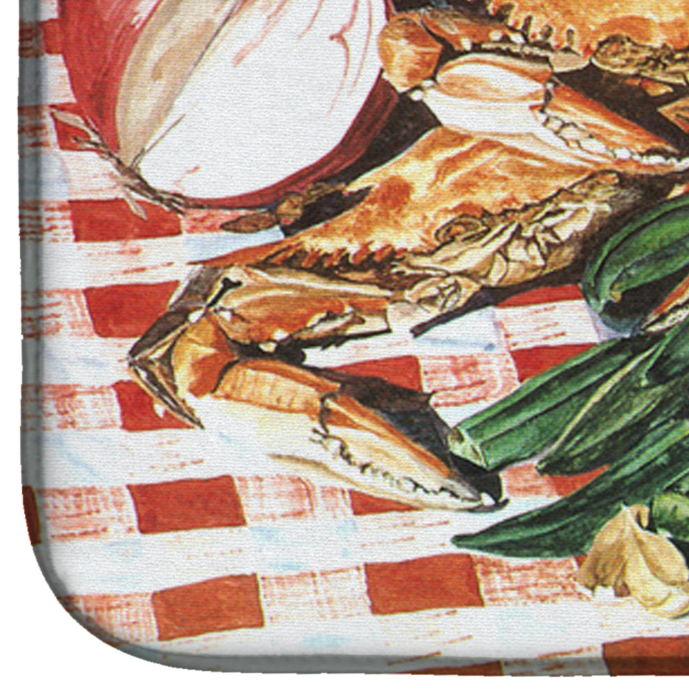 Crab Boil Dish Drying Mat Absorbent Dish Drying Mat Pad for Kitchen Counter Dish Drainer Mat for Countertop, 14 x 21", Multicolor