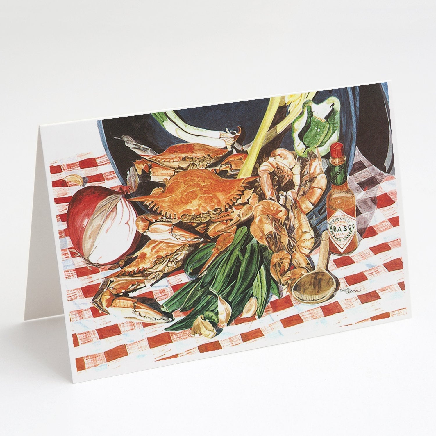 Crab Boil Greeting Cards Pack of 8 Blank Cards with Envelopes Whimsical A7 Size 5x7