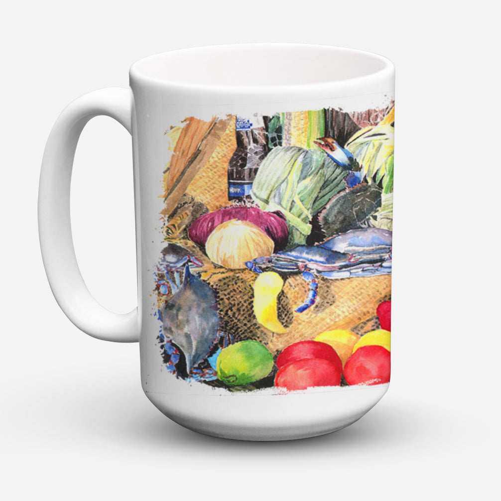 Barq's and Crabs Ceramic Coffee Mug 15 oz Decorative Large C Handle Mug Cup for Tea, Cocoa Hot Chocolate
