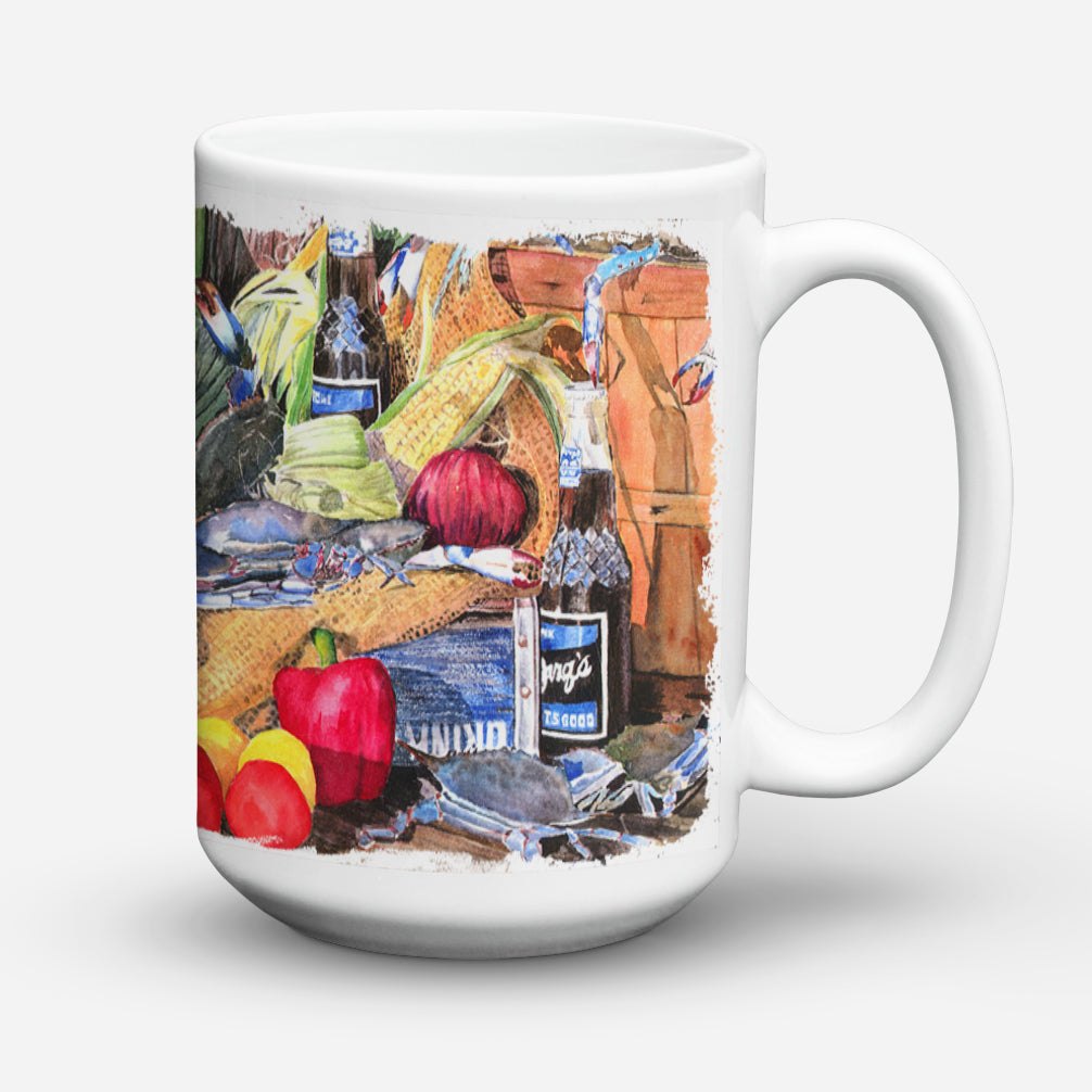 Barq's and Crabs Ceramic Coffee Mug 15 oz Decorative Large C Handle Mug Cup for Tea, Cocoa Hot Chocolate