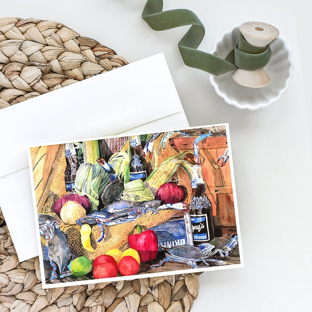 Barq's and Crabs Greeting Cards Pack of 8 Blank Cards with Envelopes Whimsical A7 Size 5x7