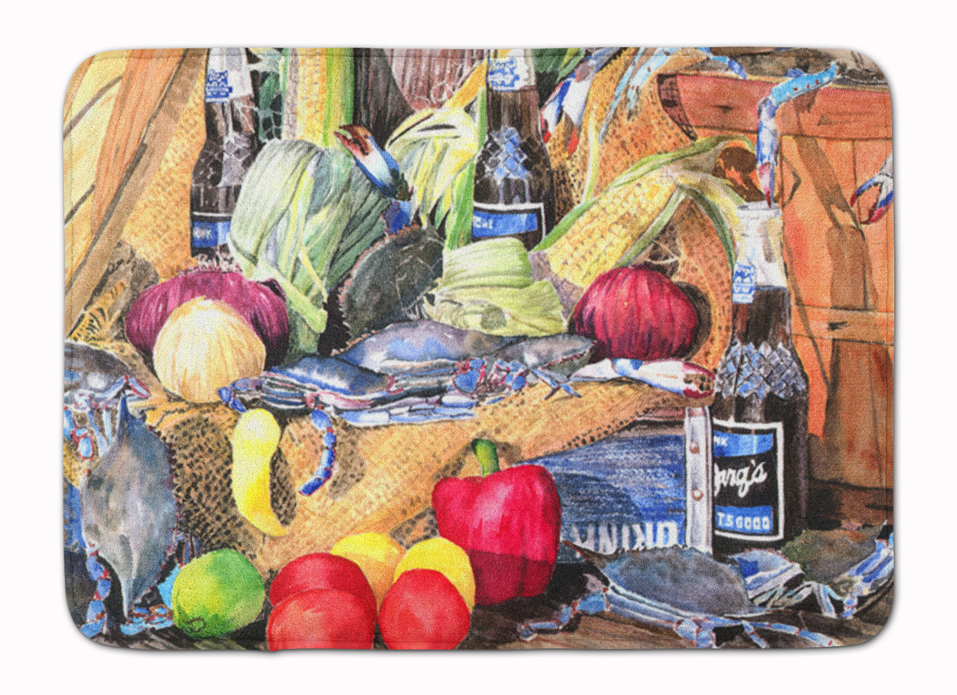 Barq's and Crabs Memory Foam Kitchen Mat Machine Washable Anti-Fatigue Cushion Comfort Bath or Kitchen Rug