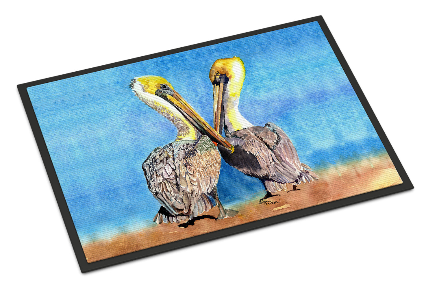 Pelican Doormat Indoor Outdoor 24H X 36W Front Door Mat Rugs for Entryway, Non Slip Washable Low Pile,