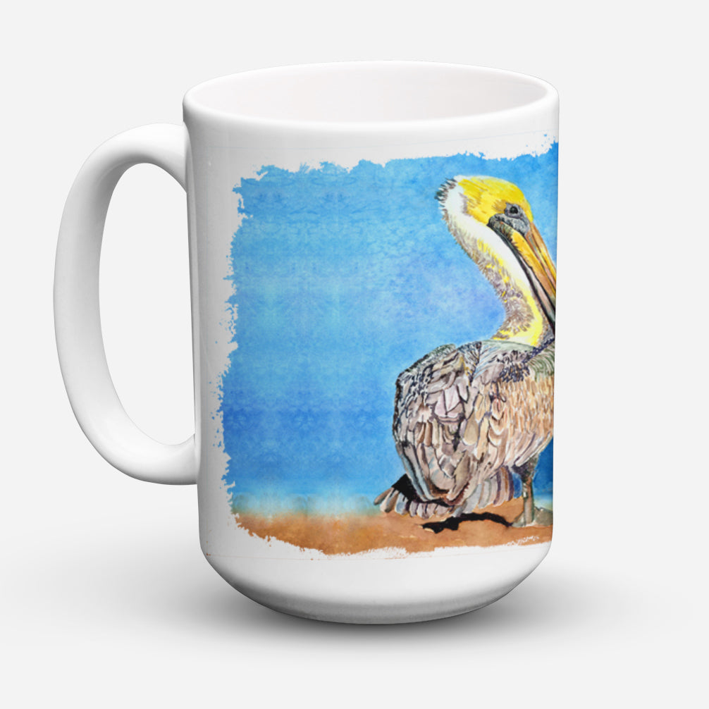 Pelican Ceramic Coffee Mug 15 oz Decorative Large C Handle Mug Cup for Tea, Cocoa Hot Chocolate
