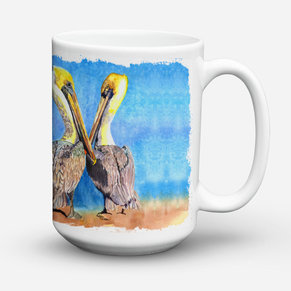 Pelican Ceramic Coffee Mug 15 oz Decorative Large C Handle Mug Cup for Tea, Cocoa Hot Chocolate