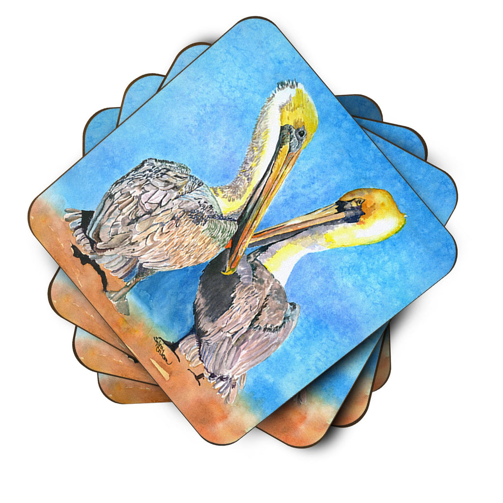 Pelican Foam Coasters Set of 4 Cup Coasters for Indoor Outdoor, Tabletop Protection, Anti Slip, Mouse pad Material