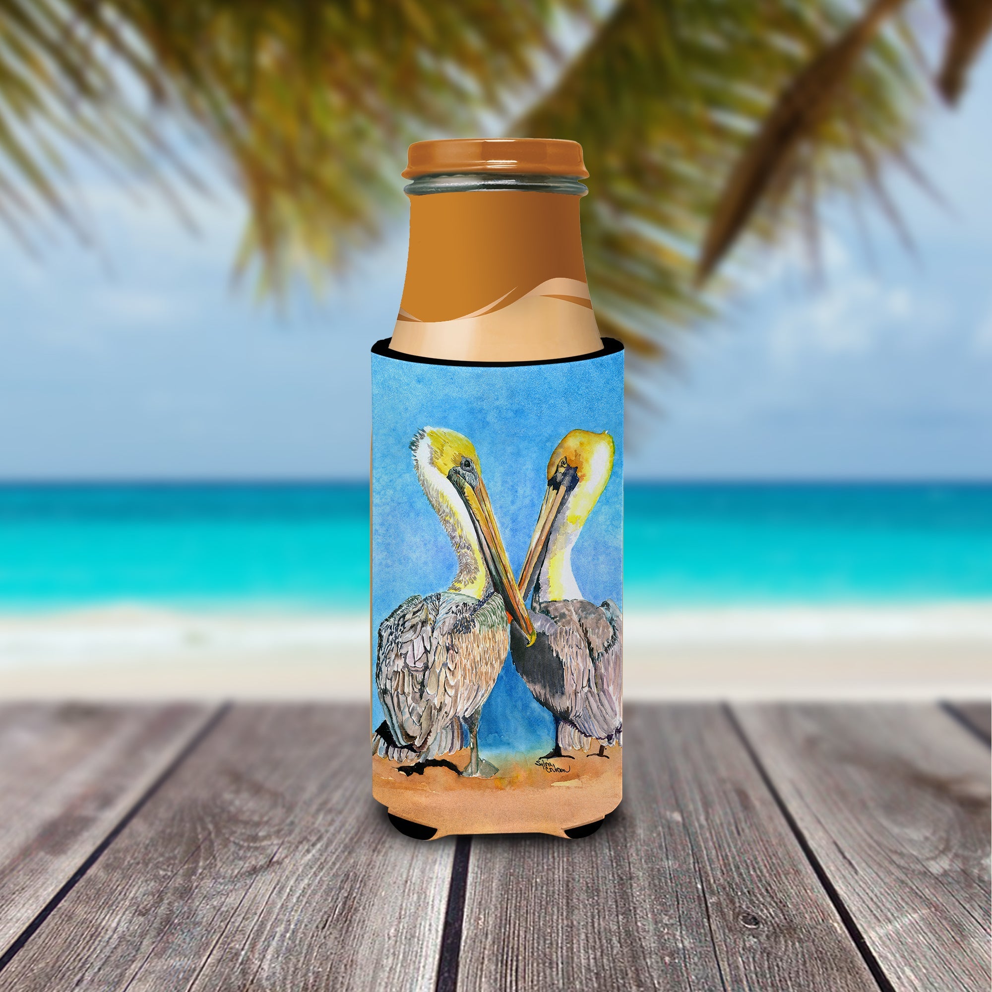 Pelican Slim Can Hugger , Insulated Foam Hugger for 12 oz Slim Cans, Beer Bottles & Water Bottles, Printed in USA