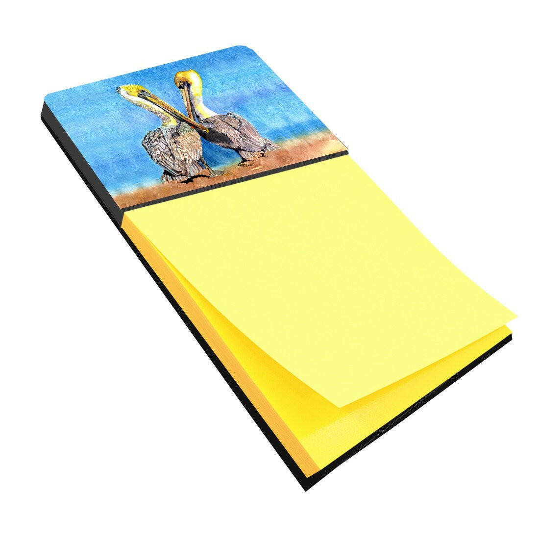 Pelican Watercolor Sticky Note Holder Refillable Dispenser Desk Accessory 3x3 Pad Gift