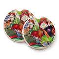 Louisiana Spices Set of 2 Cup Holder Car Coasters Absorbent Round Sandstone Coasters Gifts for Men or Women, 2.5, Multicolor