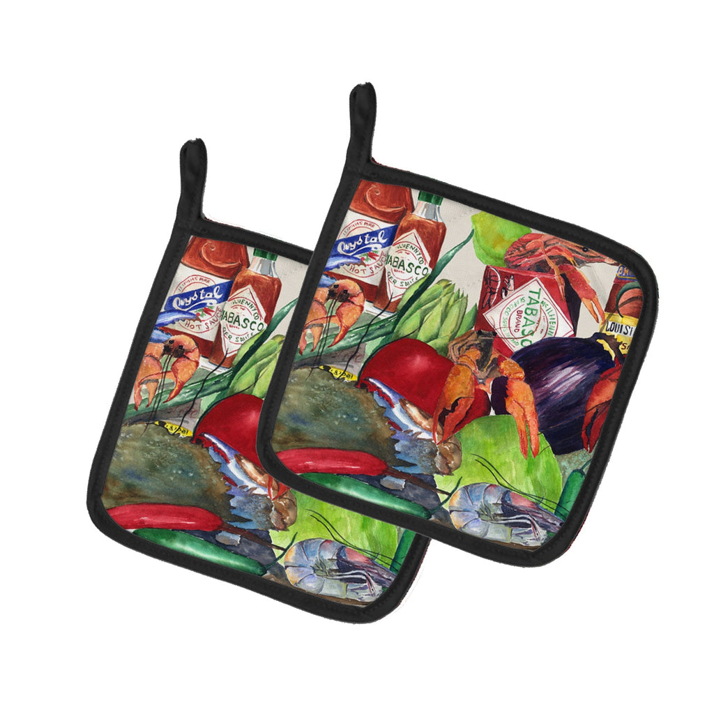 Louisiana Spices Pot Holder Set of 2 Heat Resistant Quilted Hot Pads 7.5 x 7.5 Inch, Insulated Kitchen Trivets for Cooking & Baking