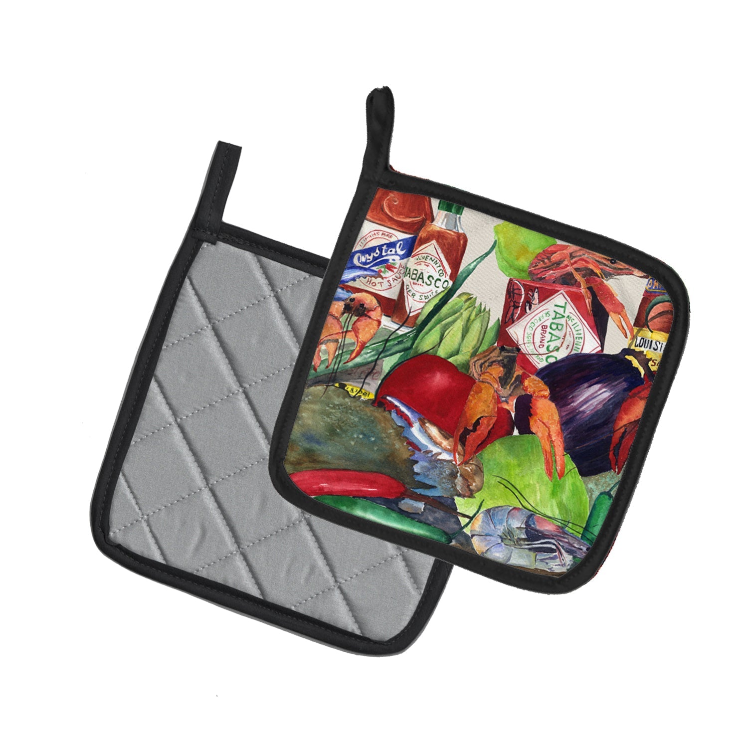 Louisiana Spices Pot Holder Set of 2 Heat Resistant Quilted Hot Pads 7.5 x 7.5 Inch, Insulated Kitchen Trivets for Cooking & Baking