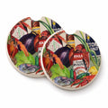 Louisiana Spices Set of 2 Cup Holder Car Coasters Absorbent Round Sandstone Coasters Gifts for Men or Women, 2.5, Multicolor