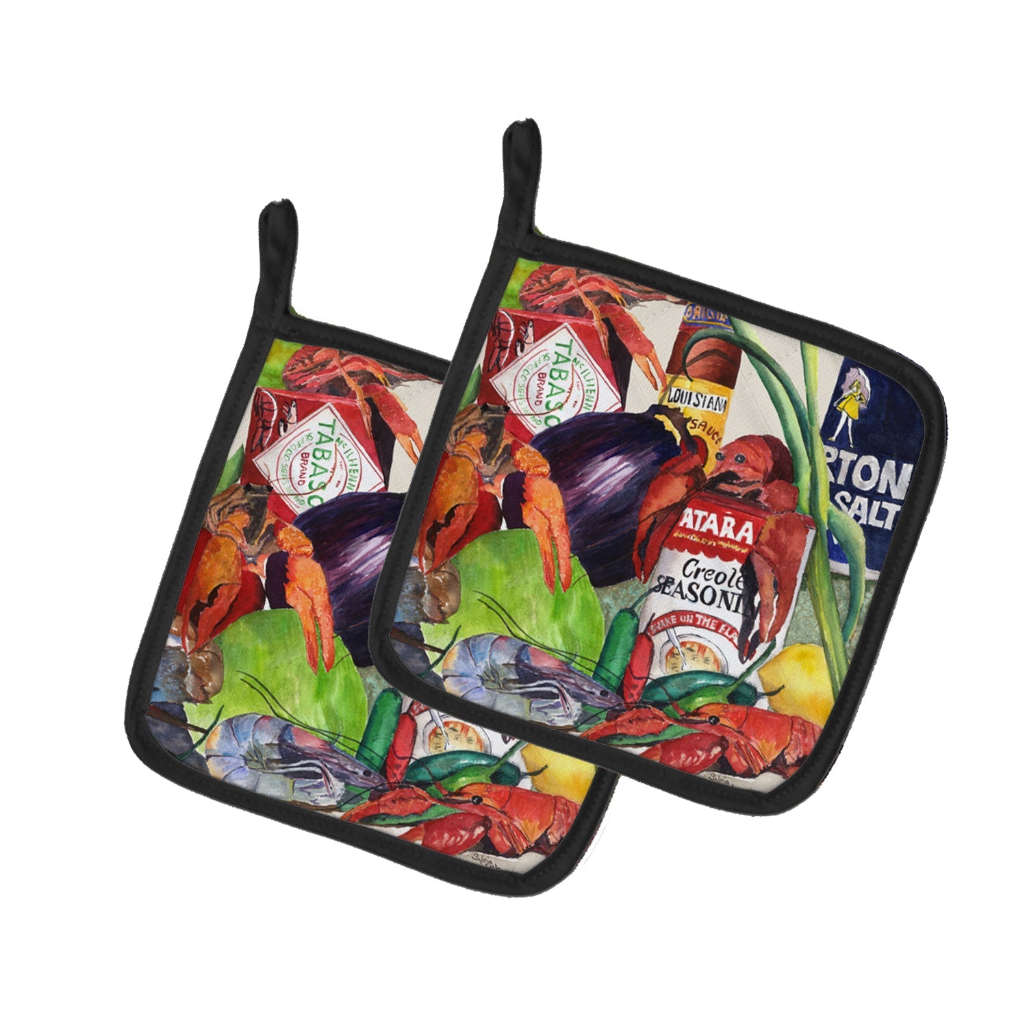 Louisiana Spices Pot Holder Set of 2 Heat Resistant Quilted Hot Pads 7.5 x 7.5 Inch, Insulated Kitchen Trivets for Cooking & Baking