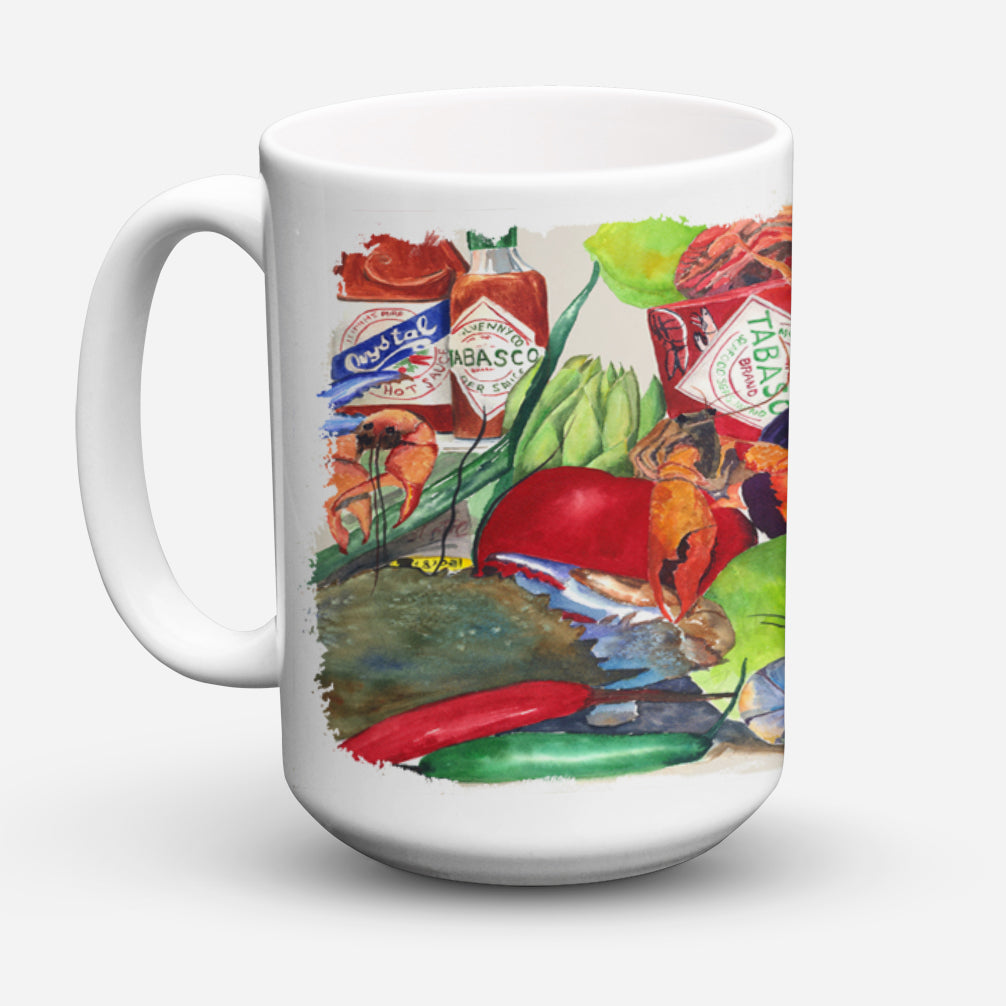Louisana Spices Ceramic Coffee Mug 15 oz Decorative Large C Handle Mug Cup for Tea, Cocoa Hot Chocolate