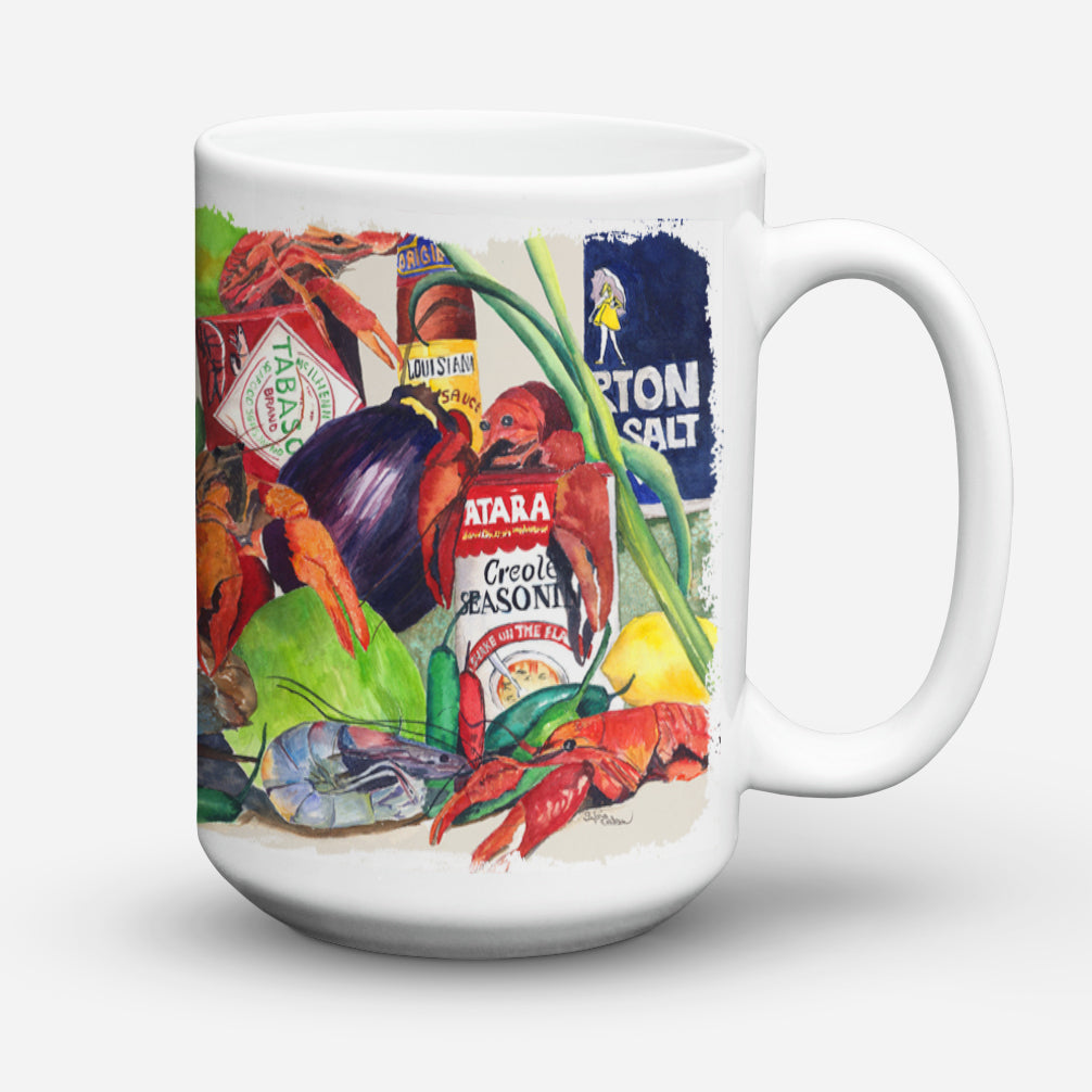 Louisana Spices Ceramic Coffee Mug 15 oz Decorative Large C Handle Mug Cup for Tea, Cocoa Hot Chocolate