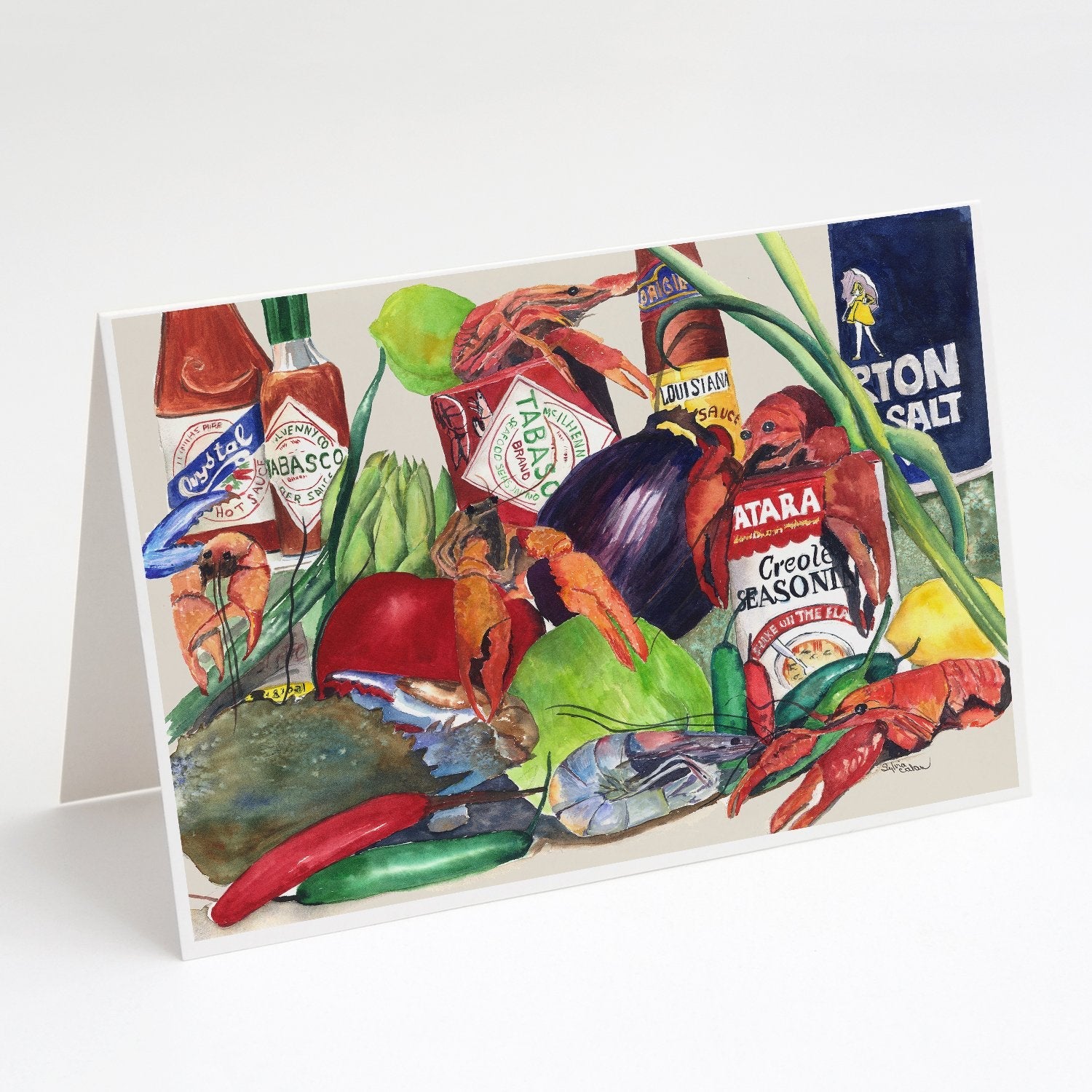 Louisana Spices Greeting Cards Pack of 8 Blank Cards with Envelopes Whimsical A7 Size 5x7