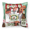 Dixie Beer and Crawfish New Orleans Decorative Throw Pillow 14x14 Indoor Outdoor Accent Cushion, Fabric Cover with Insert for Sofa, Bed, Porch & Living Room