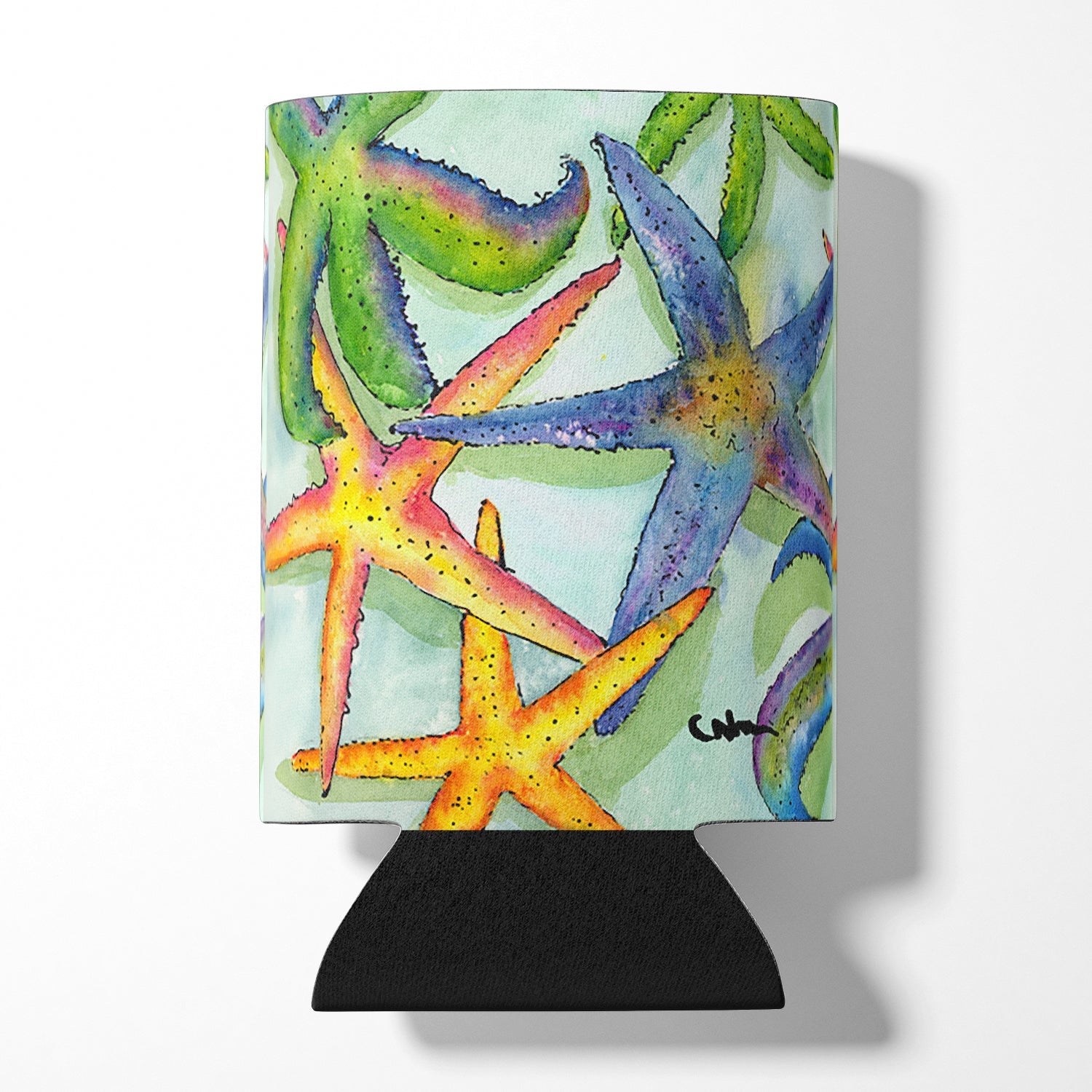 Starfish Can or Bottle Hugger Cooler Sleeve for Standard 12 oz Cans, Insulated Foam Beer & Soda Can Hugger Reusable
