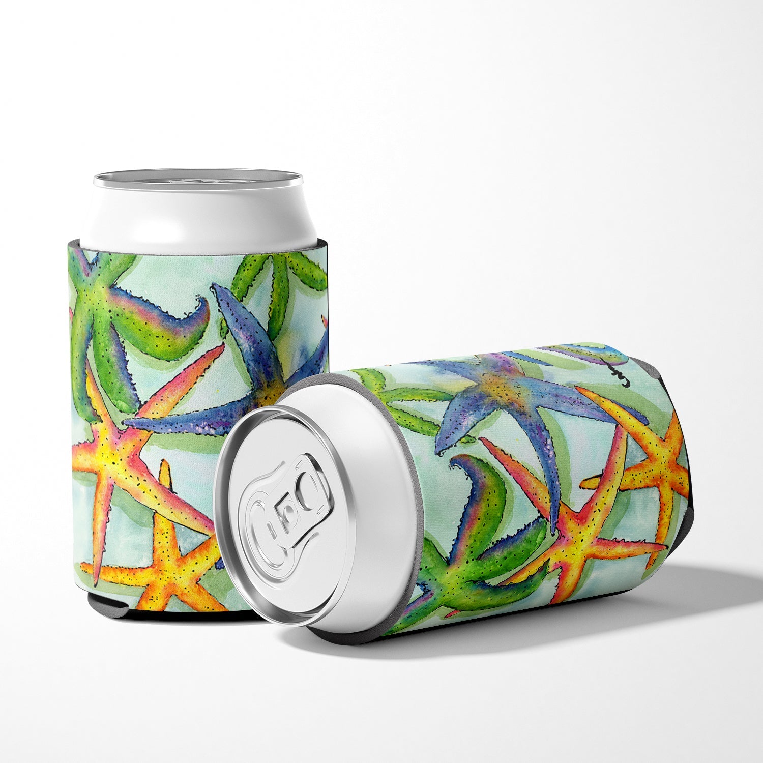 Starfish Can or Bottle Hugger Cooler Sleeve for Standard 12 oz Cans, Insulated Foam Beer & Soda Can Hugger Reusable