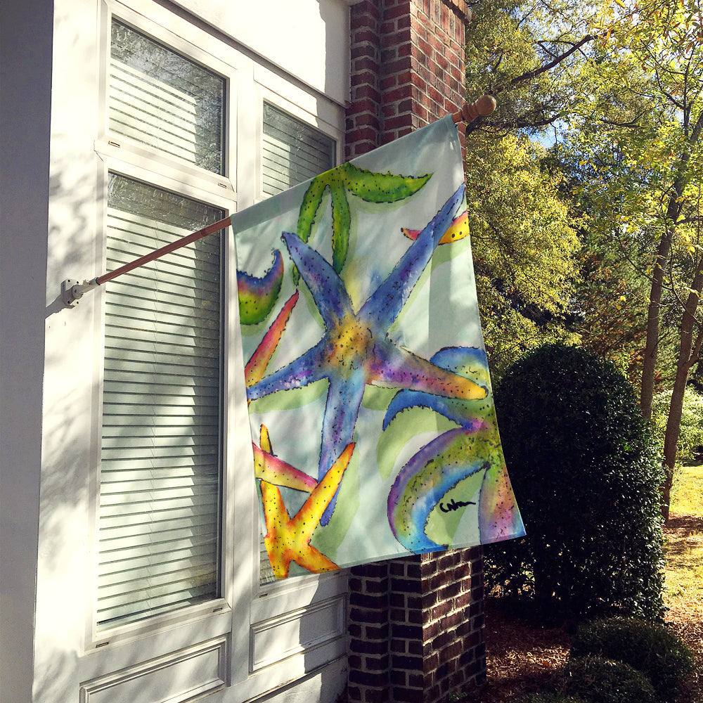 Starfish House Flag 28x40 Porch Sleeve Pole Decorative Outside Yard Banner Artwork Wall Hanging, Polyester