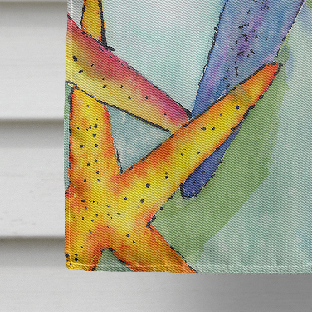 Starfish House Flag 28x40 Porch Sleeve Pole Decorative Outside Yard Banner Artwork Wall Hanging, Polyester
