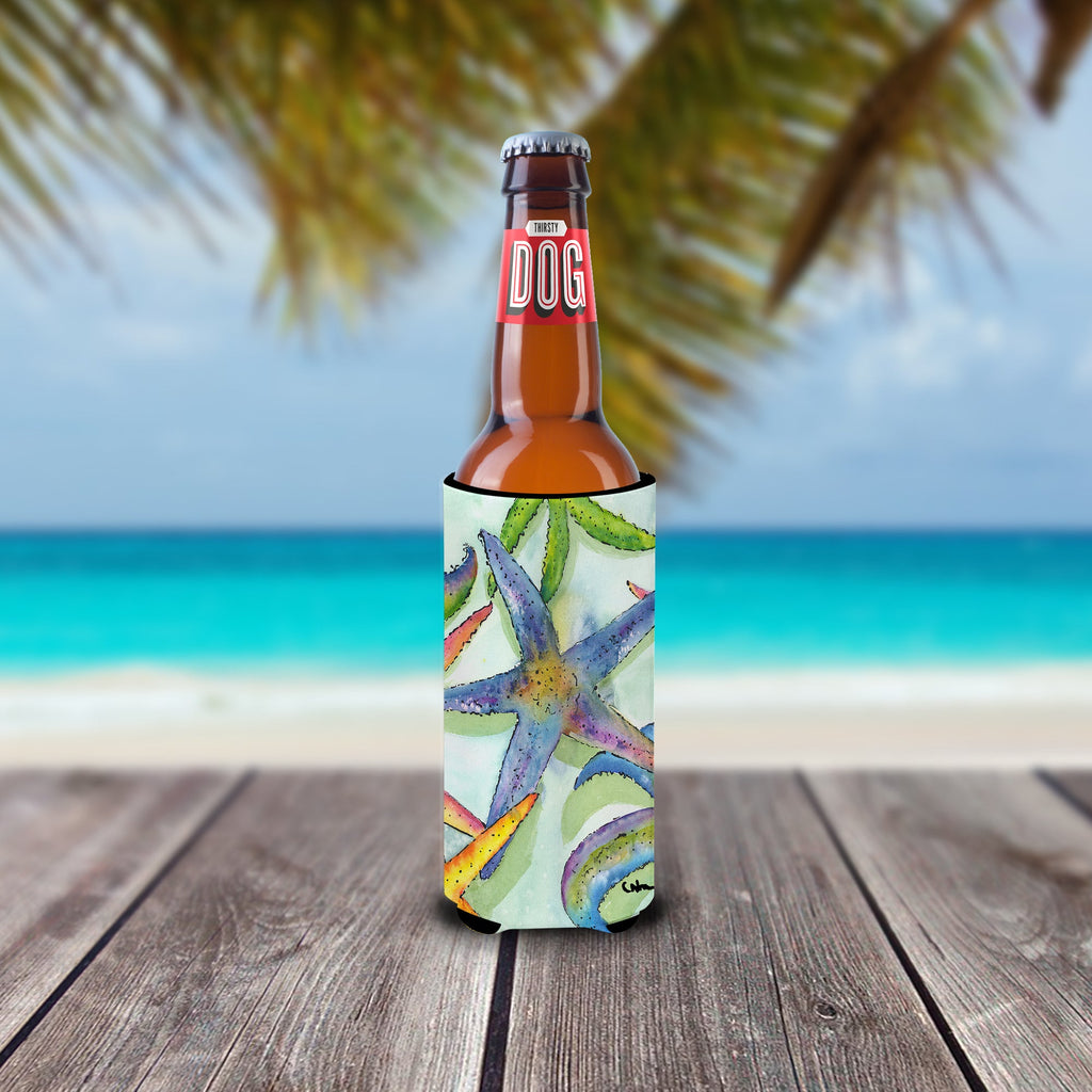 Starfish Slim Can Hugger , Insulated Foam Hugger for 12 oz Slim Cans, Beer Bottles & Water Bottles, Printed in USA