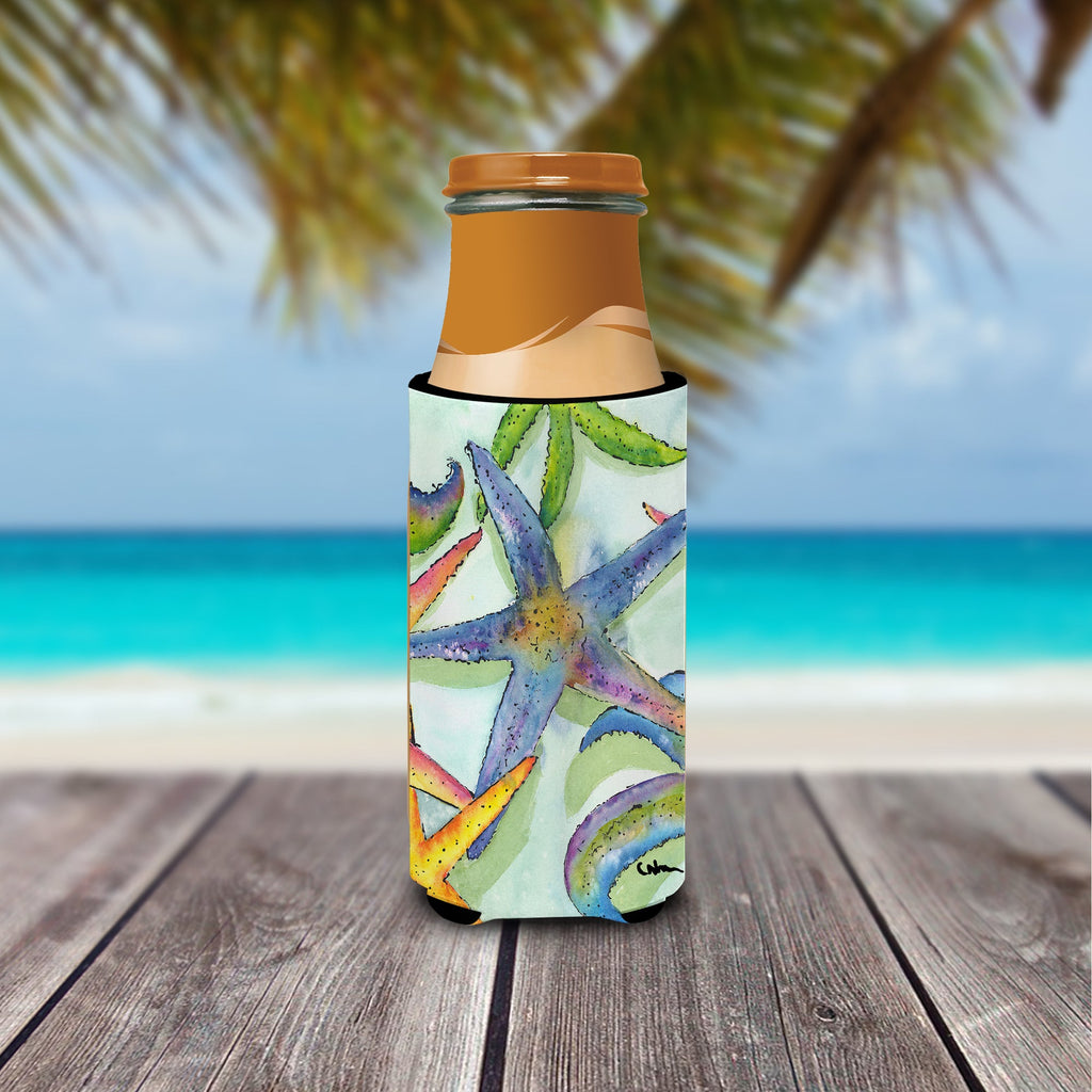 Starfish Slim Can Hugger , Insulated Foam Hugger for 12 oz Slim Cans, Beer Bottles & Water Bottles, Printed in USA