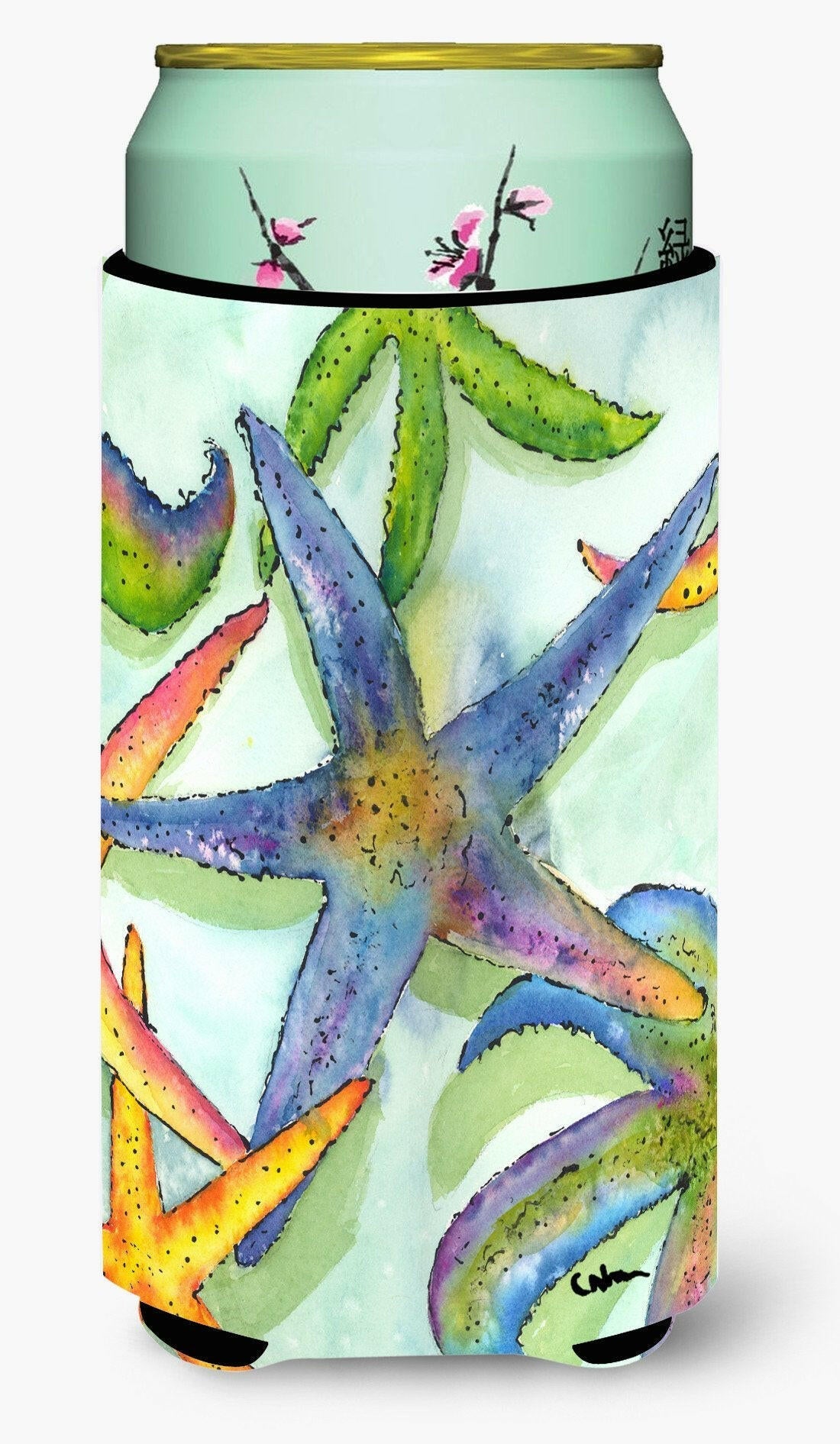 Starfish Tall Boy Hugger Can Cooler Sleeve Machine Washable Drink Collapsible Insulator Beverage Insulated Holder