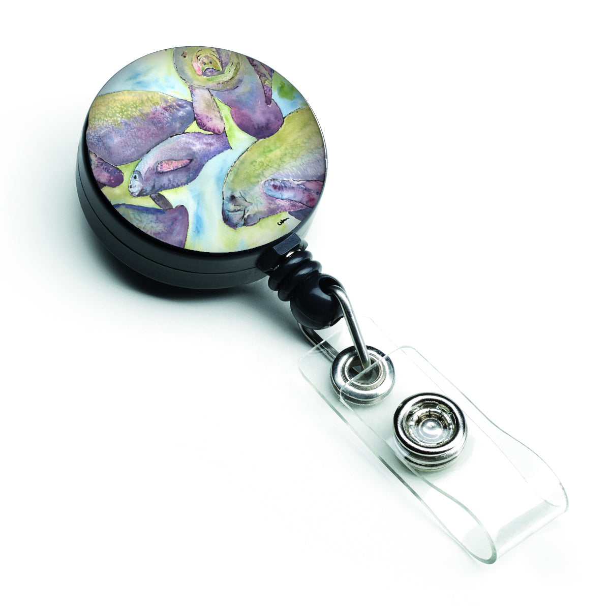 Manatee Retractable Badge Reel for Nurses ID Badge Holder with Clip Retractable Employee Badge Holder, Belt Clip
