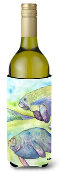 Manatee Wine Bottle Hugger Gift Sleeve for Standard 750 ml Bottles, Insulated Reusable Also Fits Mini Shot & Pint Bottles