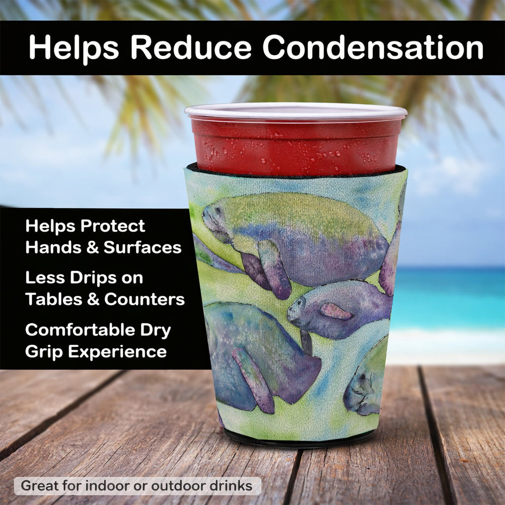 Manatee Red Cup Hugger Sleeve for 16–22 oz Party Cups, Insulated Foam Drink Holder for Iced Coffee, Tailgate & BBQ Reusable