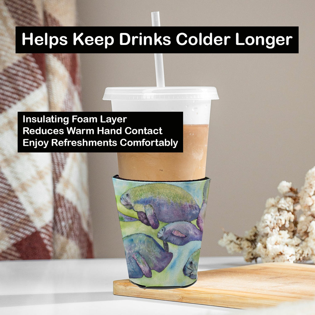 Manatee Red Cup Hugger Sleeve for 16–22 oz Party Cups, Insulated Foam Drink Holder for Iced Coffee, Tailgate & BBQ Reusable