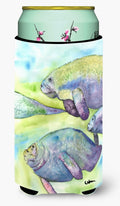 Manatee Tall Boy Hugger Can Cooler Sleeve Machine Washable Drink Collapsible Insulator Beverage Insulated Holder